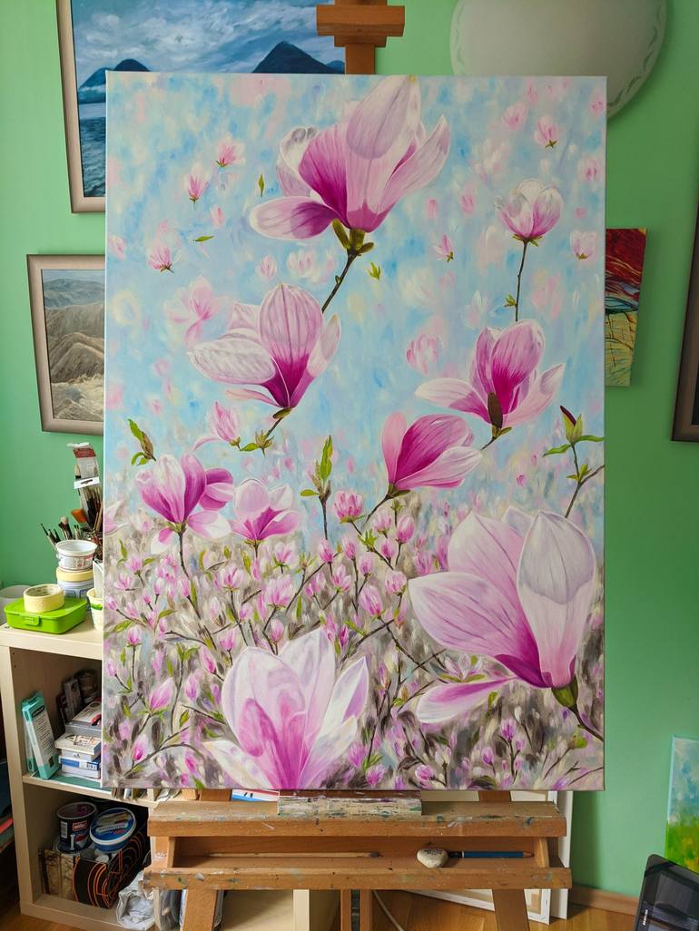 Original Fine Art Floral Painting by Livia-Doina Stanciu