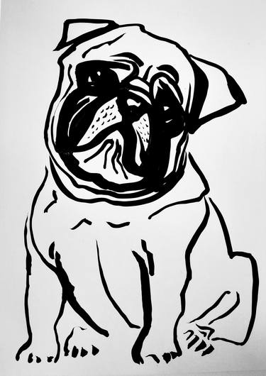 Print of Dogs Drawings by Yaryna Shumska