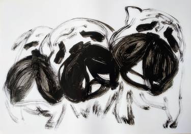 Print of Expressionism Dogs Drawings by Yaryna Shumska