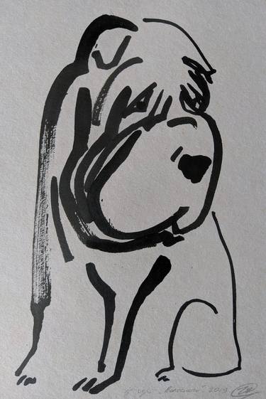 Print of Dogs Drawings by Yaryna Shumska
