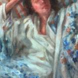 Morning Sun in Blue White Kimono by Luz Elena Caballero