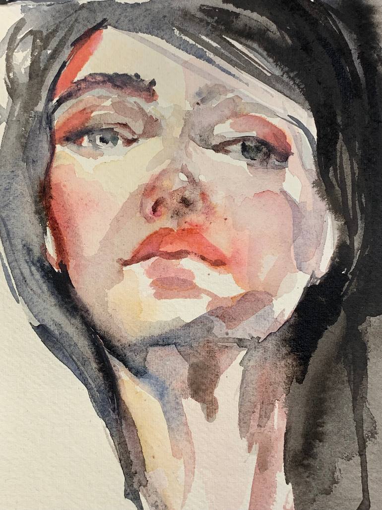 Original Expressionism Women Painting by Luz Elena Caballero