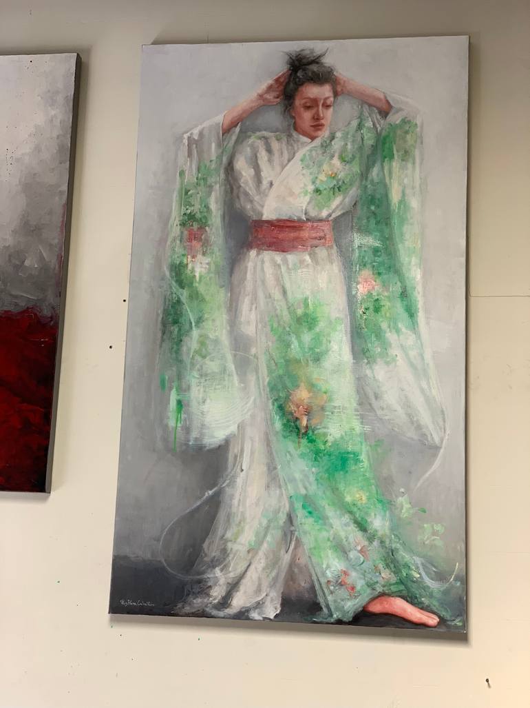 Original Expressionism Women Painting by Luz Elena Caballero