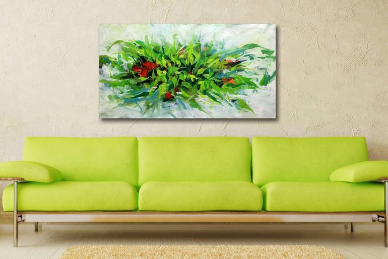 Original Abstract Floral Painting by Lorrie Tabar