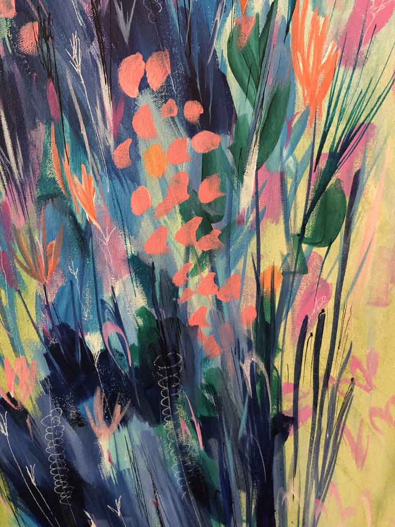 Original Abstract Floral Painting by Andrea Hamann