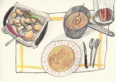 Print of Food Drawings by Marta Tuta