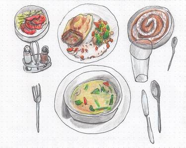 Print of Food Drawings by Marta Tuta