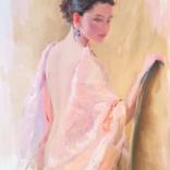 Woman with earrings by Fatima Karashaeva