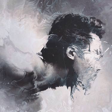 Original Abstract Expressionism Portrait Mixed Media by Ade Santora