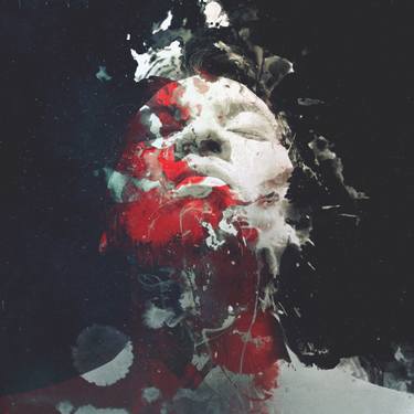 Original Abstract Expressionism Portrait Mixed Media by Ade Santora
