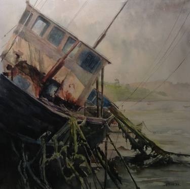 Original Figurative Boat Paintings by Thierry Seurre