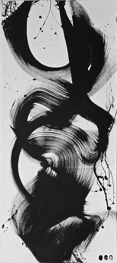 Original Black & White Abstract Painting by Anan Anantawong