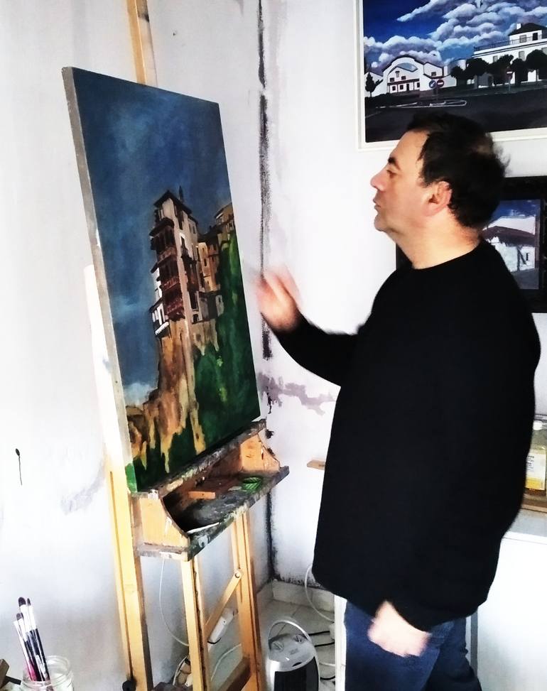 Original Figurative Architecture Painting by Antonio Fellini