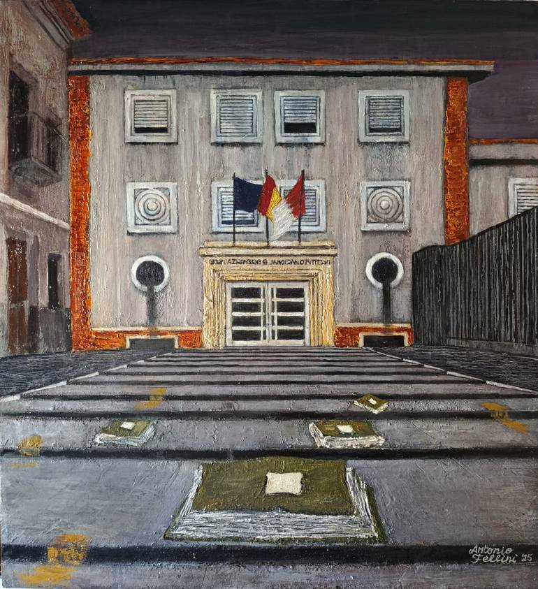 Original Contemporary Architecture Painting by Antonio Fellini