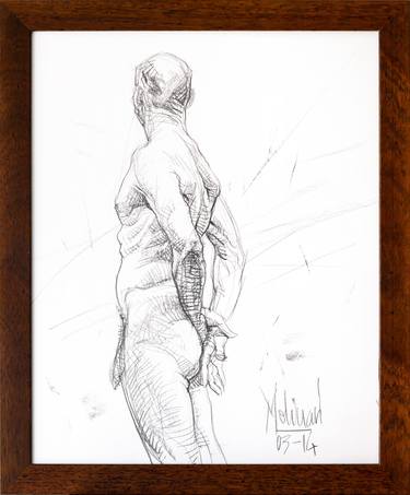 Original Realism Nude Drawings by Carlo Molinari