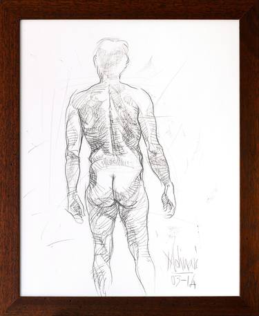 Original Realism Nude Drawings by Carlo Molinari