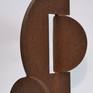 'Frère' is an abstract steel sculpture with a natural rust finish.