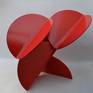 'Red wings' is an abstract sculpture from 8mm steel plate with a powder coated finish.