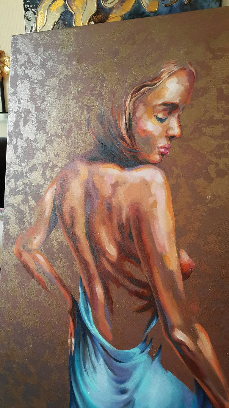 Original Figurative Nude Painting by VIKTORIJA LAPTEVA