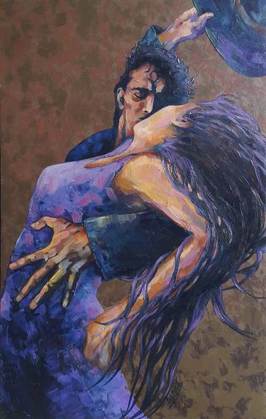 Paintinng Passion dance - original artwork , dancers thumb