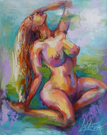 Saatchi Art Artist VIKTORIJA LAPTEVA; Paintings, “Painting Bather, nude girl” #art