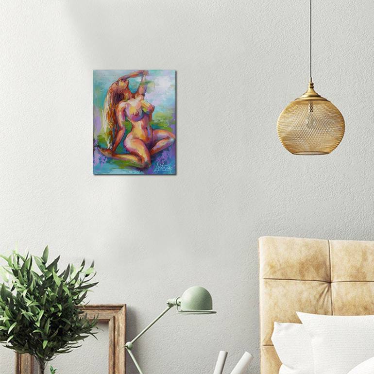 Original Nude Painting by VIKTORIJA LAPTEVA