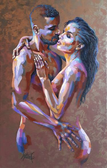 Painting One wish for two , nude woman man thumb