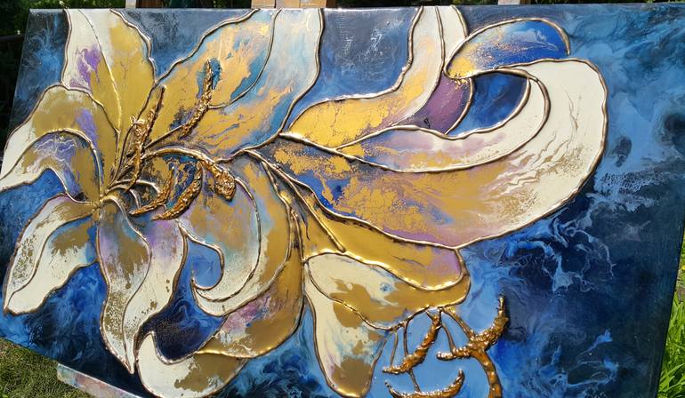 Original Abstract Expressionism Floral Painting by Viktorija Lapteva