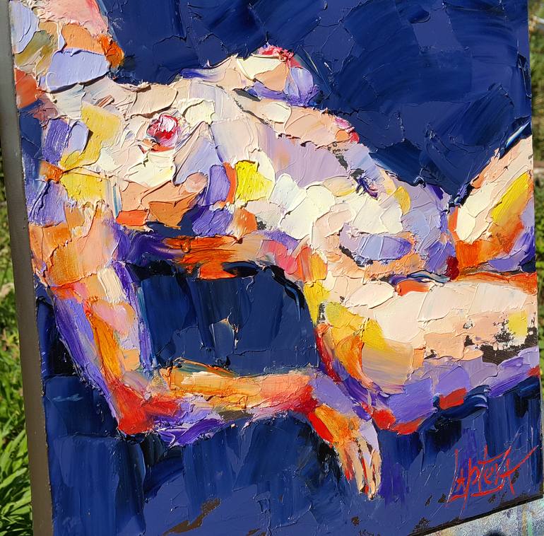 Original Abstract Expressionism Nude Painting by Viktorija Lapteva