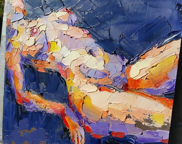 Original Abstract Expressionism Nude Painting by Viktorija Lapteva