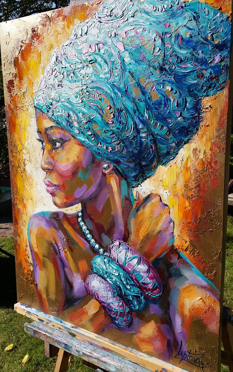 Original Abstract Expressionism Women Painting by Viktorija Lapteva