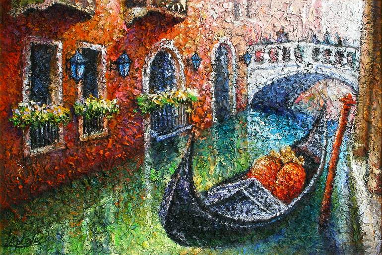 Venice Invitation for a walk, oil on canvas Original Painting by viktorija lapteva
