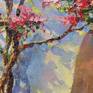 Painting Blossom bystreet Greece - Victoria Lapteva, Ukraine, oil, canvas. The painting sold unframed