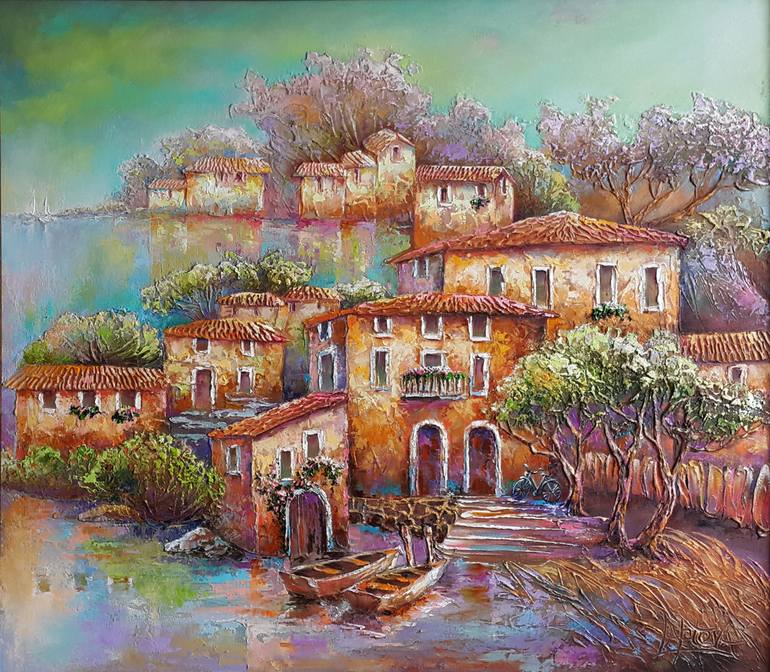 Original Art Deco Architecture Paintings by Viktorija Lapteva