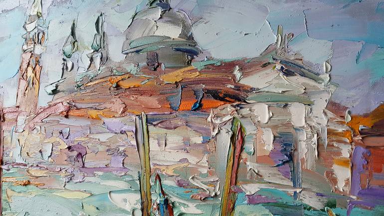 Original Expressionism Architecture Painting by VIKTORIJA LAPTEVA