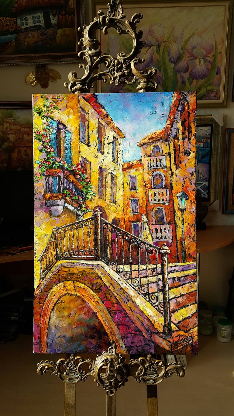 Original Expressionism Architecture Painting by VIKTORIJA LAPTEVA