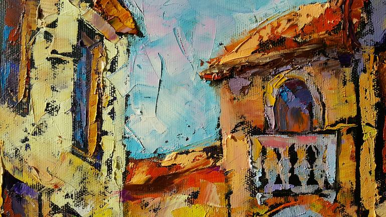 Original Expressionism Architecture Painting by VIKTORIJA LAPTEVA