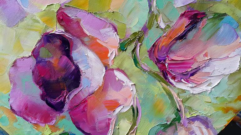 Original Expressionism Floral Painting by VIKTORIJA LAPTEVA