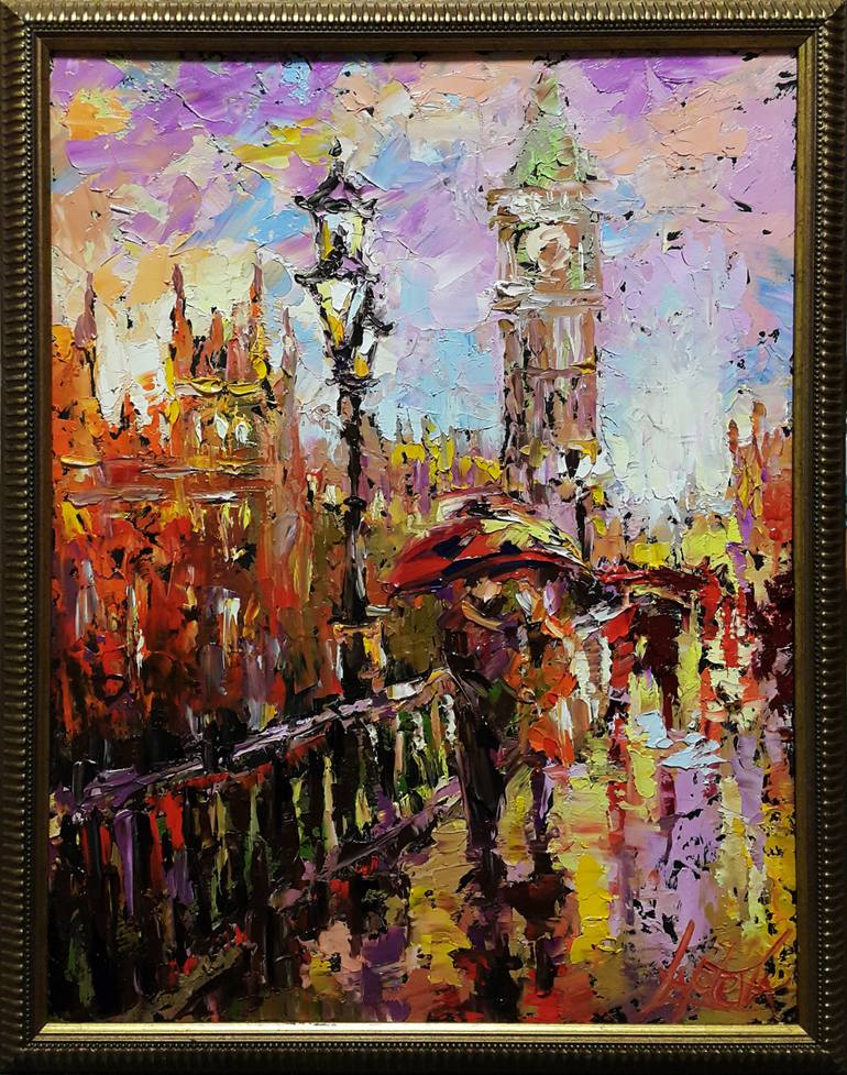 Original Expressionism Architecture Painting by VIKTORIJA LAPTEVA