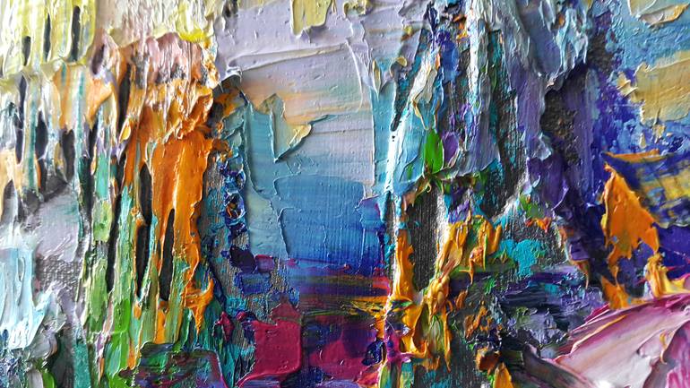 Original Abstract Expressionism Architecture Painting by VIKTORIJA LAPTEVA