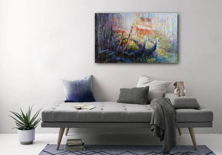 Original Abstract Expressionism Architecture Painting by Viktorija Lapteva