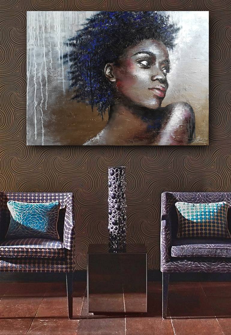 Painting Portret On silver Painting by VIKTORIJA LAPTEVA Saatchi Art