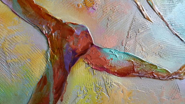 Original Abstract Expressionism Nude Painting by VIKTORIJA LAPTEVA