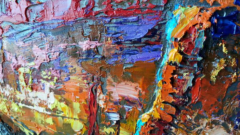 Original Abstract Expressionism Architecture Painting by VIKTORIJA LAPTEVA