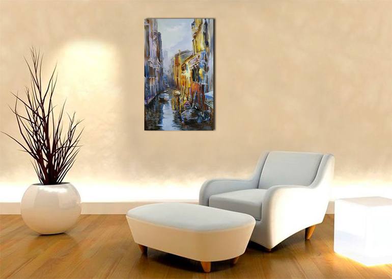 Original Expressionism Architecture Painting by VIKTORIJA LAPTEVA