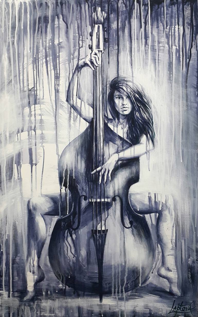 Acrylic Painting, nude art Melody of rain , large original artwork Painting  by VIKTORIJA LAPTEVA | Saatchi Art