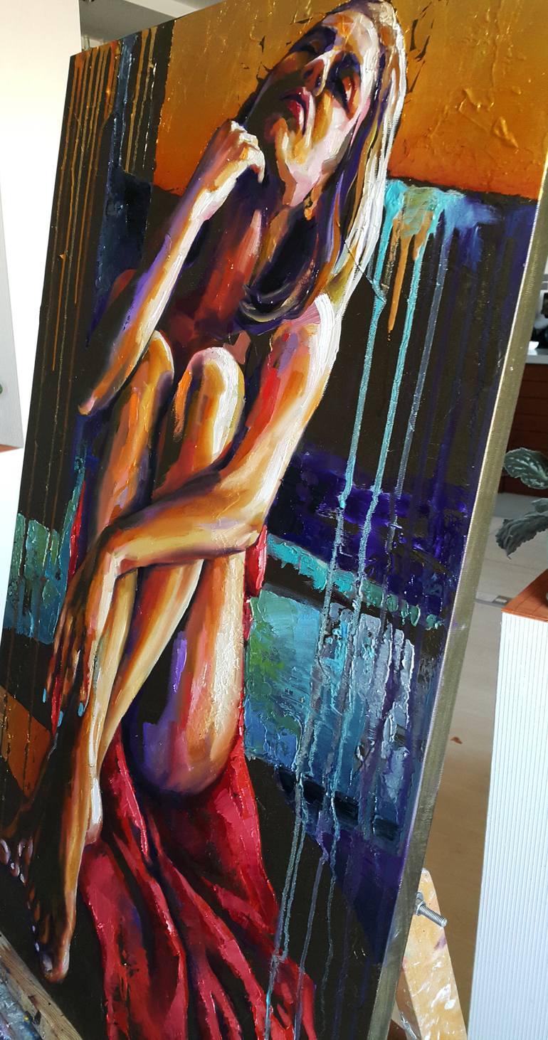 Original Abstract Expressionism Erotic Painting by VIKTORIJA LAPTEVA