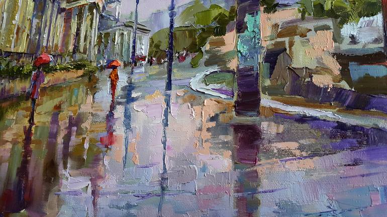 Original Impressionism Architecture Painting by VIKTORIJA LAPTEVA