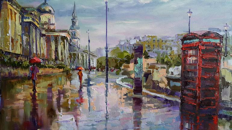 Original Impressionism Architecture Painting by VIKTORIJA LAPTEVA