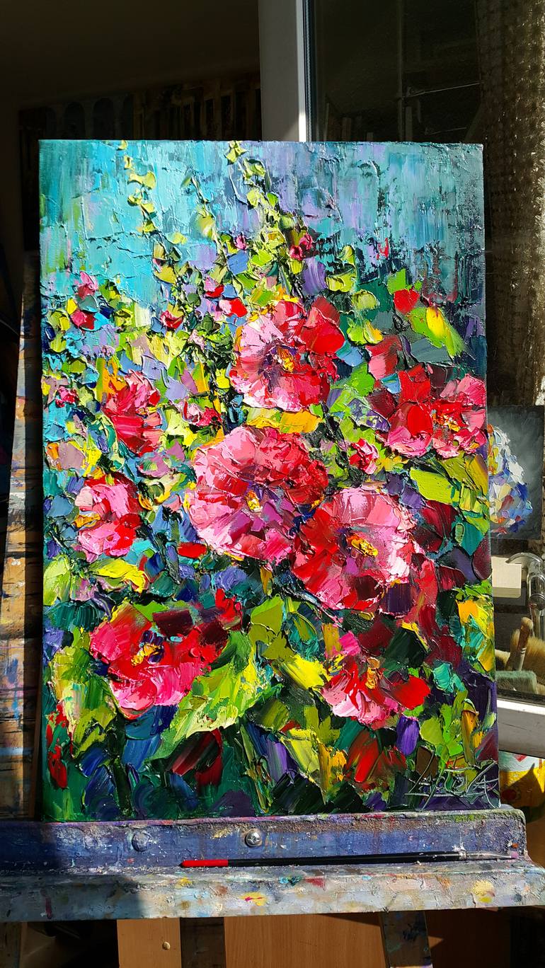 Original Expressionism Floral Painting by VIKTORIJA LAPTEVA